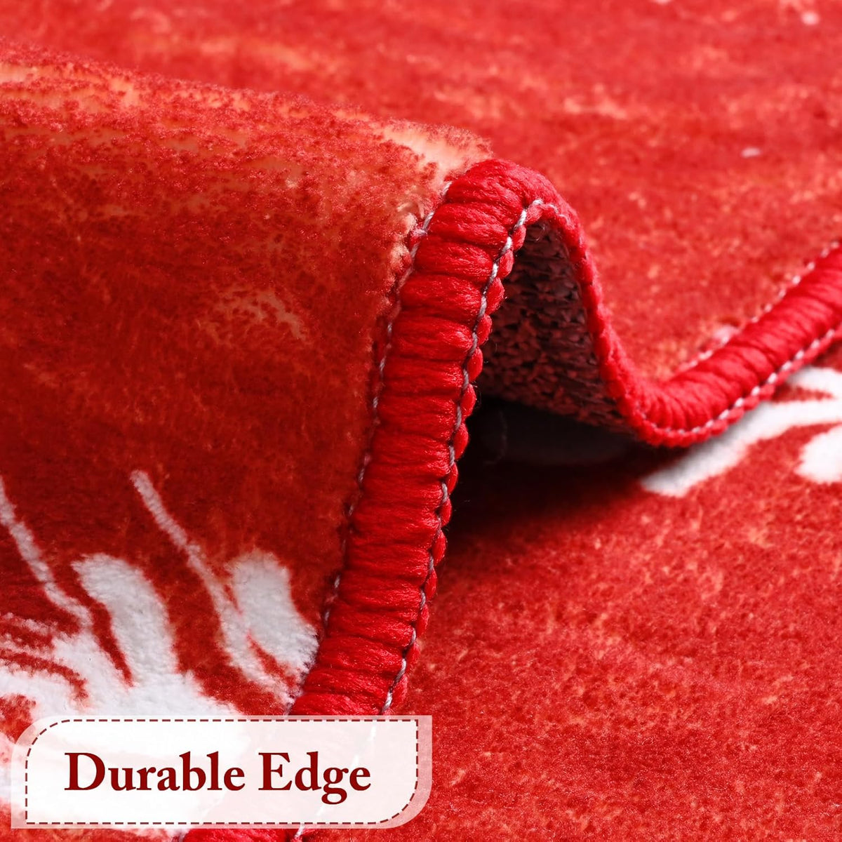 BLEUM CADE Christmas Snowflake 8x10 ft Area Rug,Non-slip Machine Washable Area Rug for Living Room Bedroom,Xmas Decor Mat for Home