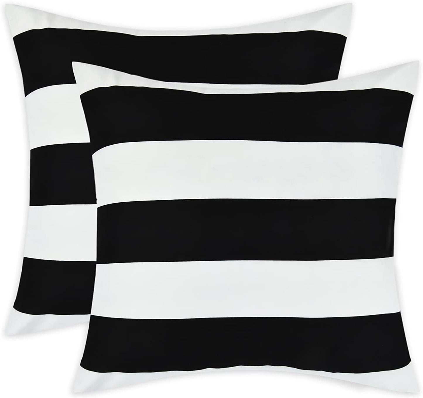 BLEUM CADE Black and White Throw Pillow Cases Set of 2, Outdoor pillows Striped Couch Cushion Cover, Farmhouse Decorative throw Pillow Covers for Home Decor,12"x20"