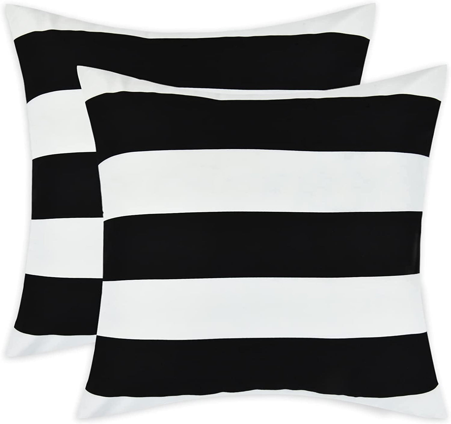 BLEUM CADE 2 Pack Black and White Striped Throw Pillow Covers 18 x 18 inch Outdoor Throw Pillows Covers,Farmhouse Decorative Throw Pillow Cases for Sofa Couch