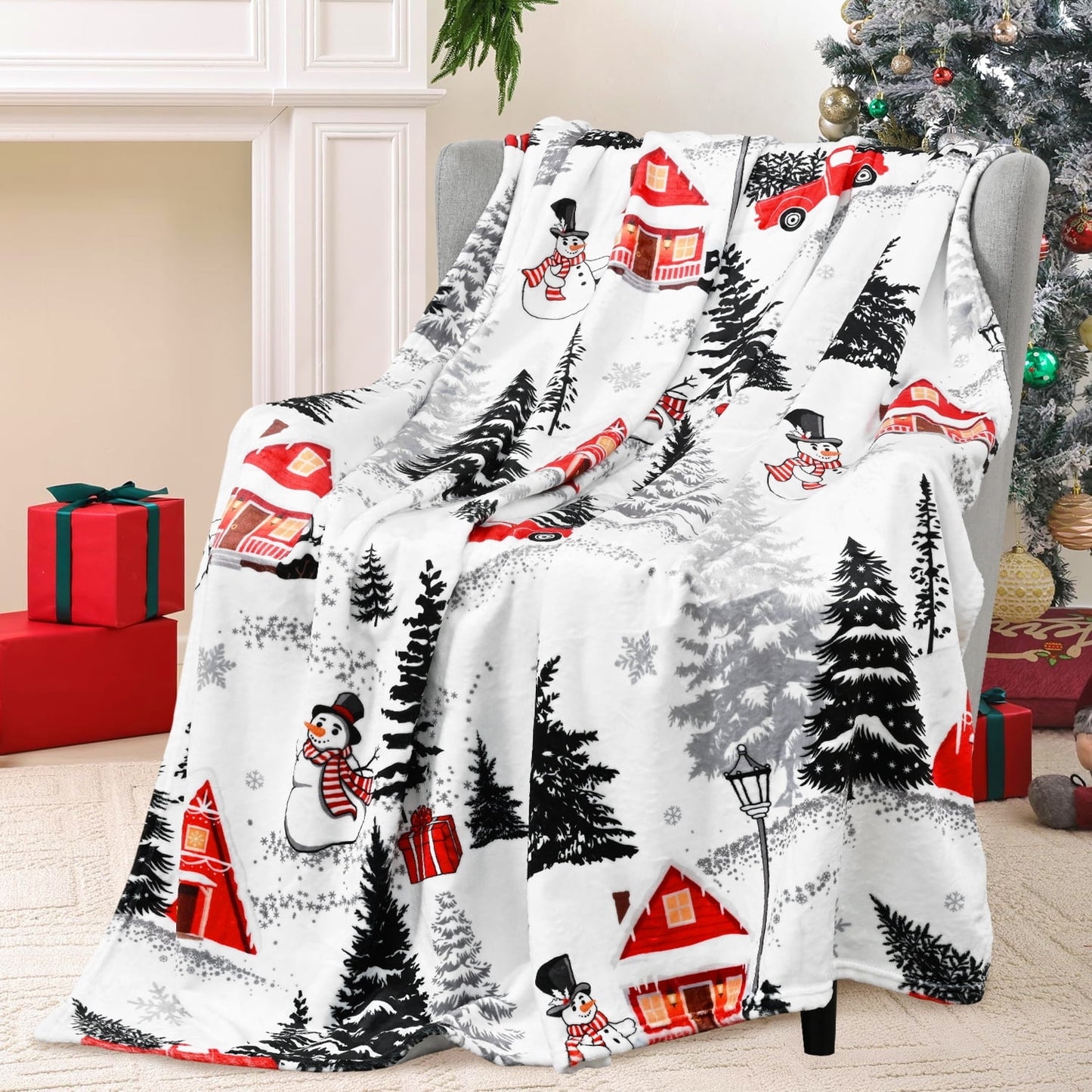 BLEUM CADE Fall Throw Blanket,Book Lovers Gifts Blanket,Super Soft Flannel Throw Blankets for Bed Couch Sofa 50"x60"