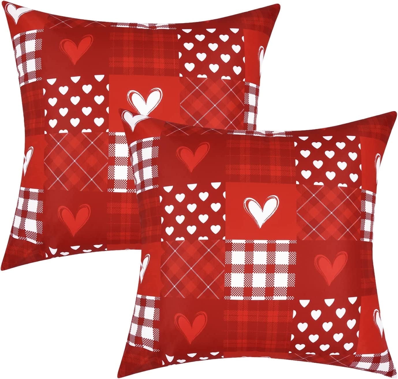 BLEUM CADE Valentine's Day Throw Pillow Cover 18 x 18 in,2 Pack Red Loving Pillowcases for Couch Sofa Decor Pillow Covers for Home Decorations