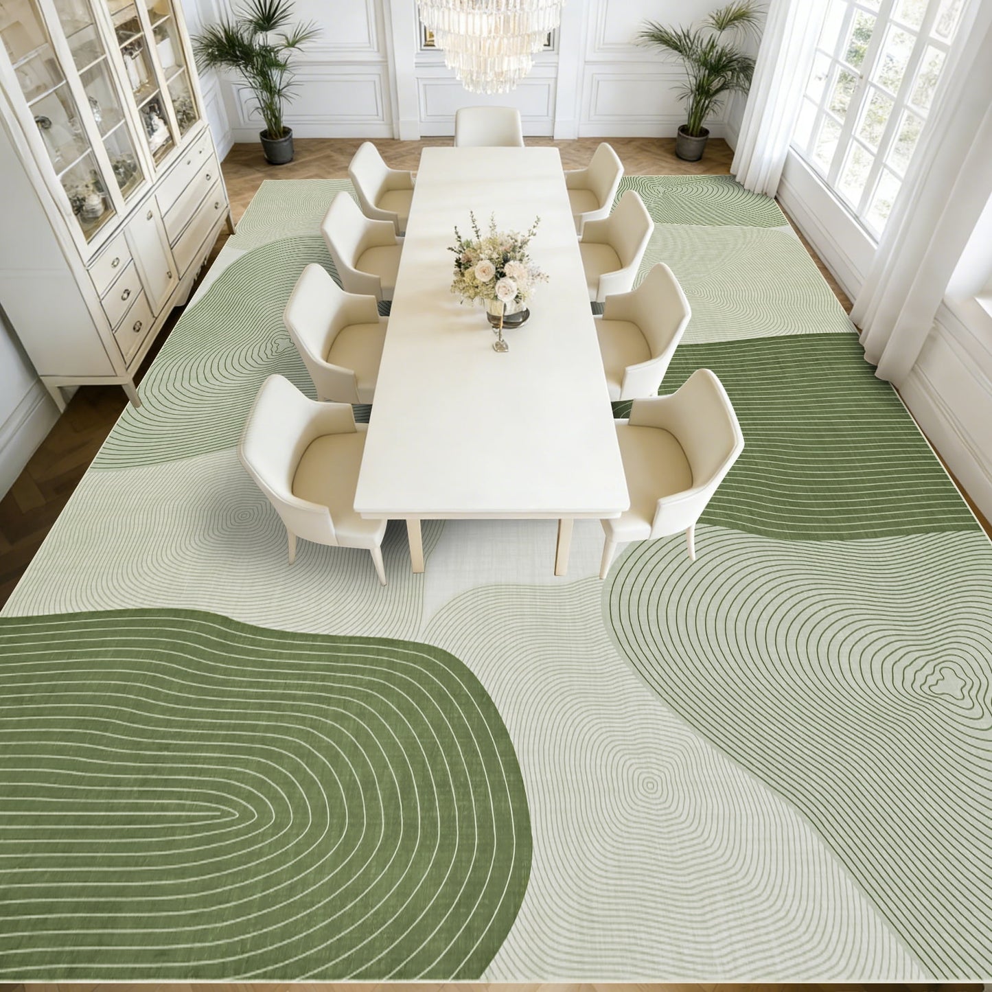 Bleum Cade 8x10 Area Rugs for Living Room, Abstract Rug Ultra Soft Washable Rugs for Bedroom, Anti Slip Durable Stain Resistant Larg Carpet Home Decor for Dining Room,Green