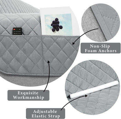 BLEUM CADE Waterproof Sofa Cover 3 Seater Non Slip Couch Cover Machine Washable Slipcover Leakproof Furniture Protector for Dogs Kids Pets, Gray, Sofa