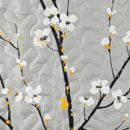 Bluem Cade Flower Quilt Set Twin Size,Lightweight 3 Pieces White Quilts Bedspread,Reversible Quilt Coverlets for All Season
