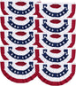 1.5x3 Ft American Flag Bunting Flags Outdoor, 10 Pack Patriotic Bunting Outdoor Red White and Blue Bunting, USA Pleated Fan Flag Half Fan Banner for Outside Home 4th of July Decorations