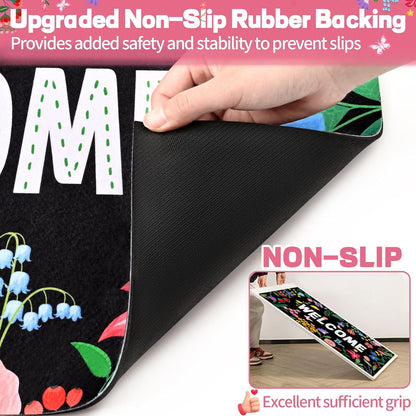 BLEUM CADE Spring Welcome Mat Non Slip Outdoor Door Mats Low Profile Entrance Doormats for Outside Patio