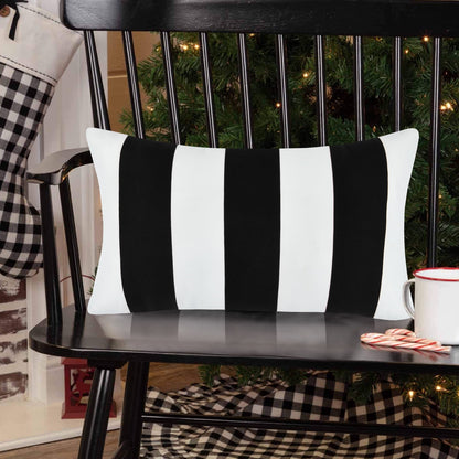 BLEUM CADE Black and White Throw Pillow Cases Set of 2, Outdoor pillows Striped Couch Cushion Cover, Farmhouse Decorative throw Pillow Covers for Home Decor,12"x20"