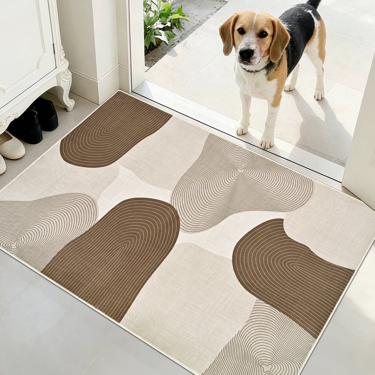Bleum Cade Area Rugs for Doormat 2X3,Abstract Machine Washable Foldable Non Slip Outdoor Indoor Welcome Mat Carpet for Entrance,Grey