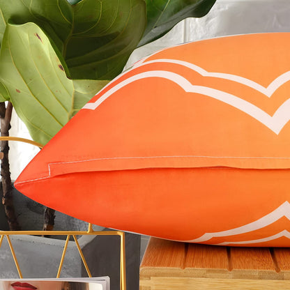 BLEUM CADE Summer Outdoor Pillow Covers 18 x 18 inches,2 Pack,Waterproof,Orange