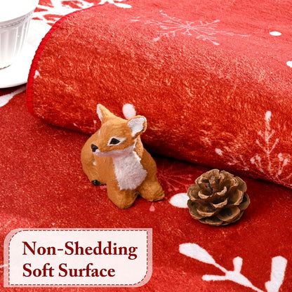 BLEUM CADE Christmas Snowflake Red Area Mat，8x10 ft