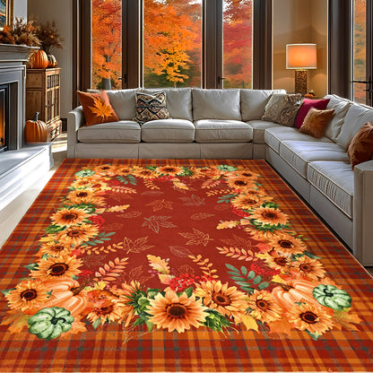 Bleum Cade 8'x10' Fall Area Rugs for Living Room, Washable Rugs Modern Rugs for Bedroom Dinning Room,Sunflower Rug Ultra Soft Non Slip Durable Large Carpet Home Decor