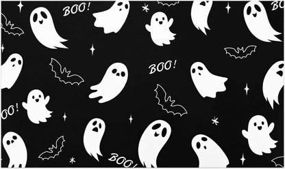 BLEUM CADE Halloween Welcome Mat Ghost Bat Outdoor Doormat,Non Slip Low Profile Entrance Mat for Outside Patio,18 x 30 inches