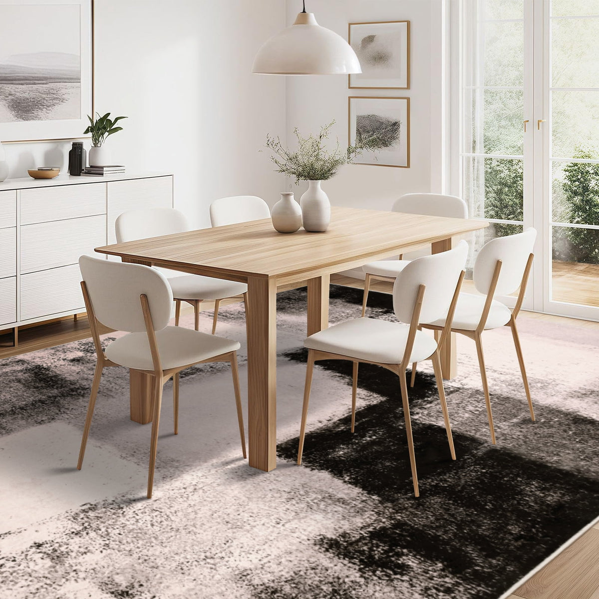 Bleum Cade 6x9 Abstract Area Rugs for Living Room, Modern Washable Rugs Non Slip Dining Room Rug, Soft Low Pile Bedroom Rug, Stain Resistant Indoor Rugs Carpet,Brown