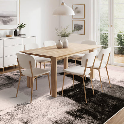 Bleum Cade 6x9 Abstract Area Rugs for Living Room, Modern Washable Rugs Non Slip Dining Room Rug, Soft Low Pile Bedroom Rug, Stain Resistant Indoor Rugs Carpet,Brown