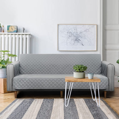 BLEUM CADE Waterproof Sofa Cover 3 Seater Non Slip Couch Cover Machine Washable Slipcover Leakproof Furniture Protector for Dogs Kids Pets, Gray, Sofa