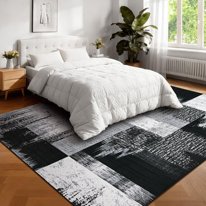Bleum Cade 5x7 Abstract Area Rugs for Living Room, Modern Geometric Rug Non Slip, Patchwork Washable Soft Bedroom Rug Stain Resistant, Indoor Rugs Low Pile Carpet