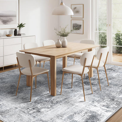 Bleum Cade 8x10 Area Rugs for Living Room,Soft Washable Non Slip Bedroom Rug,Modern Abstract Grey Dinning Room Large Carpet