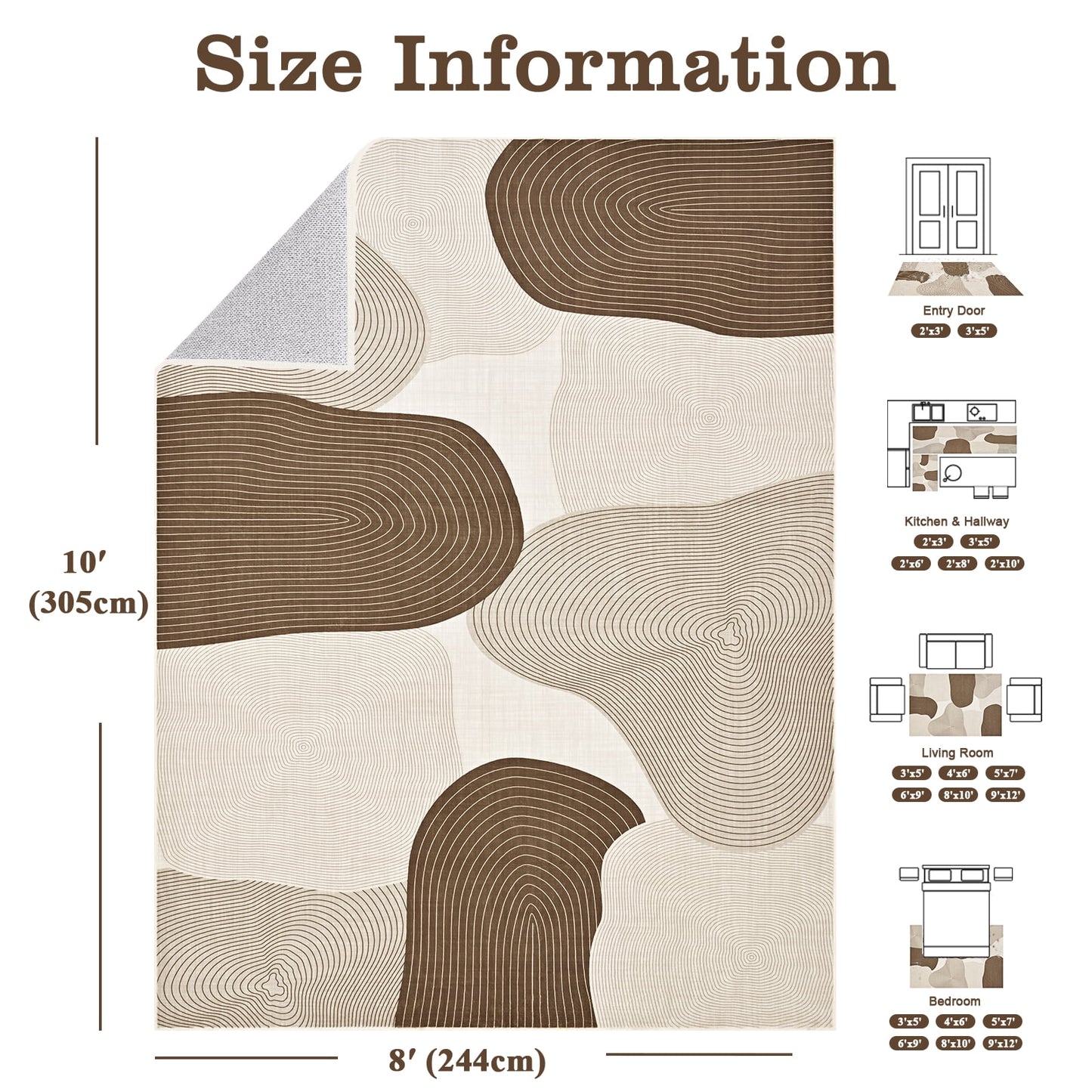 Bleum Cade 8x10 Area Rugs for Living Room, Abstract Rug Ultra Soft Washable Rugs for Bedroom, Anti Slip Durable Stain Resistant Larg Carpet Home Decor for Dining Room,Grey
