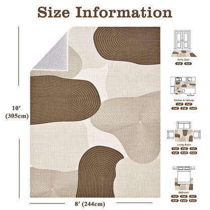 Bleum Cade 8x10 Area Rugs for Living Room, Abstract Rug Ultra Soft Washable Rugs for Bedroom, Anti Slip Durable Stain Resistant Larg Carpet Home Decor for Dining Room,Grey