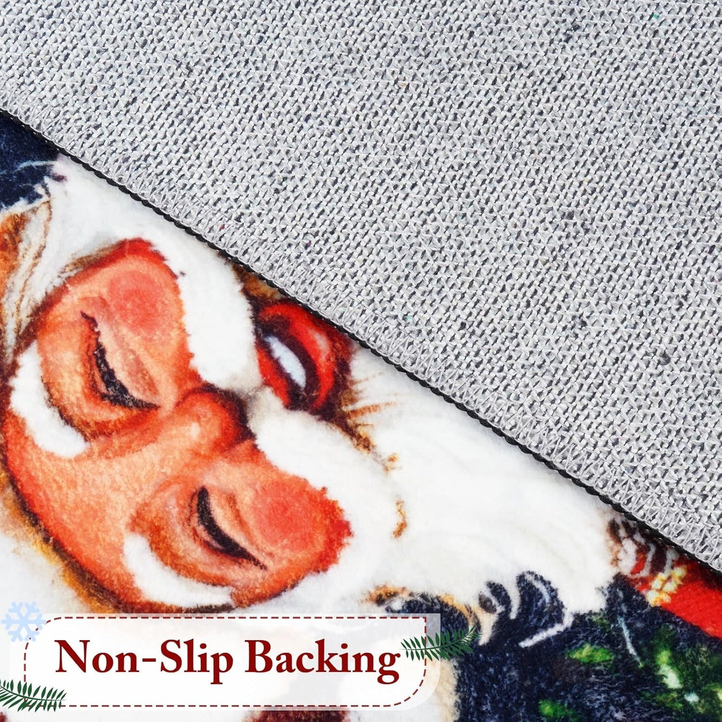 BLUEM CADE Santa Claus Christmas 5' x 7' Area Rug for Living Room Bedroom,Xmas Decor Machine Washable Rug Carpet with Non-slip Backing