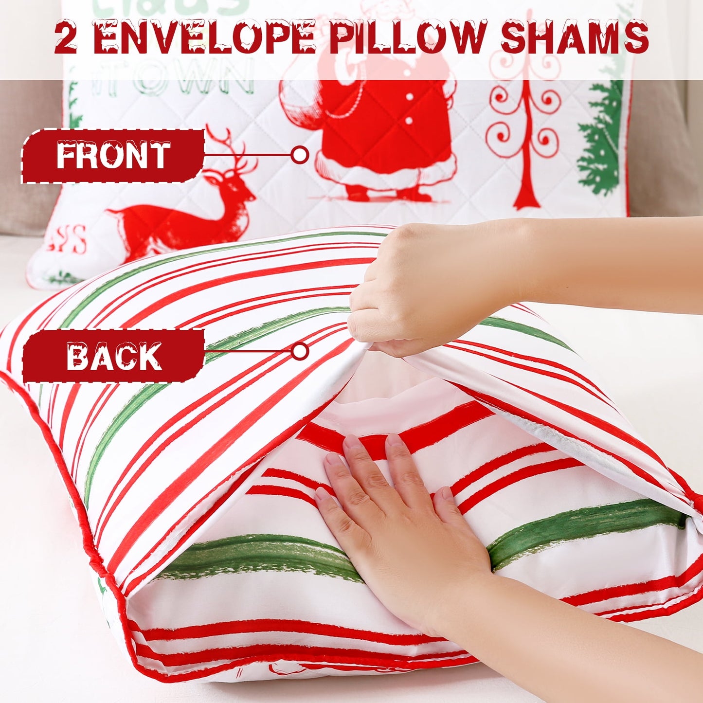 BLEUM CADE Christmas Quilt Sets Queen Size, 3 Pieces Christmas Tree Snowman Bedspread Coverlet Sets,Reversible Lightweight Xmas Coverlet Bedding Quilts Set(1 Quilt, 2 Pillow Shams)