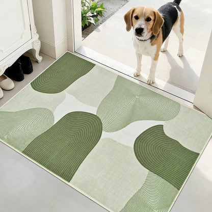 Bleum Cade Area Rugs for Doormat 2X3,Abstract Machine Washable Foldable Non Slip Outdoor Indoor Welcome Mat Carpet for Entrance,Green