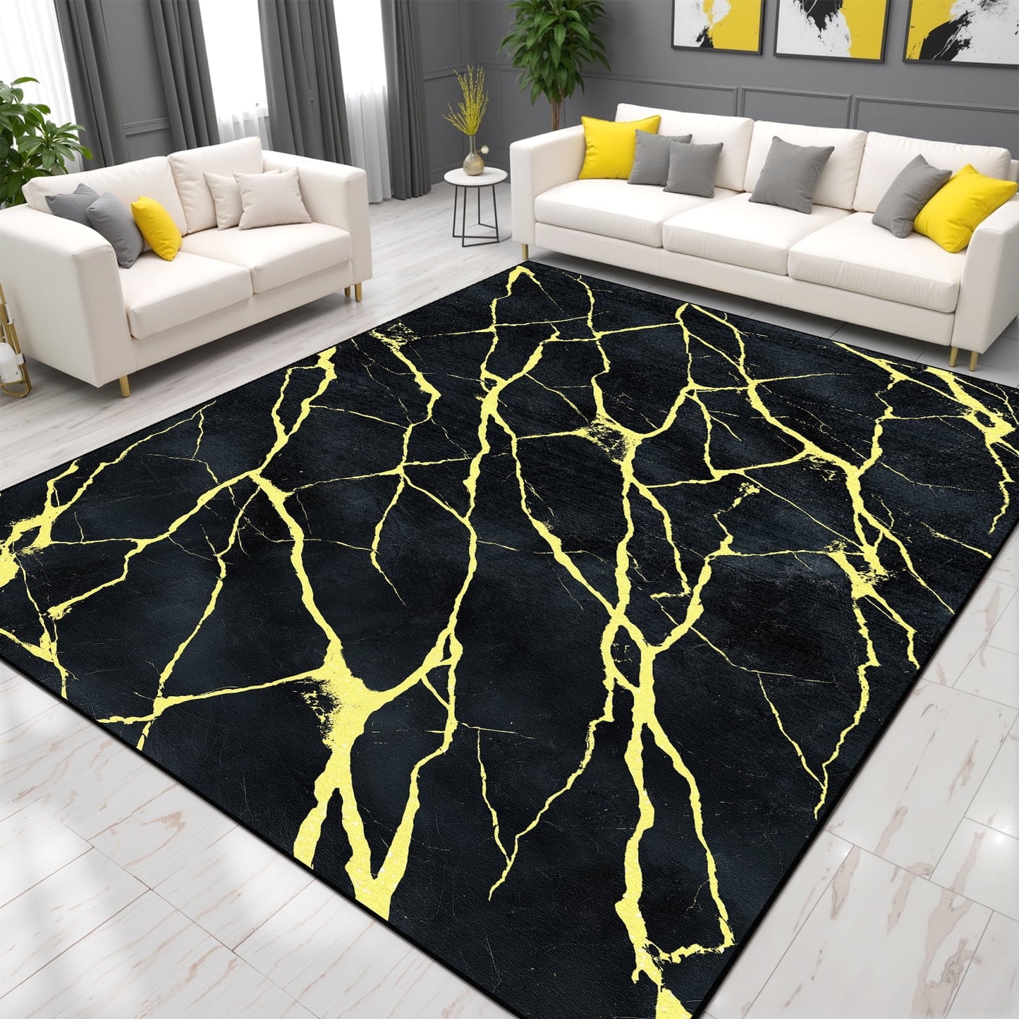 Bleum Cade 5'x7' Area Rugs for Living Room, Marble Swirl Abstract Rug Ultra Soft Washable Rugs for Bedroom, Anti Slip Durable Carpet Home Decor for Dining Room