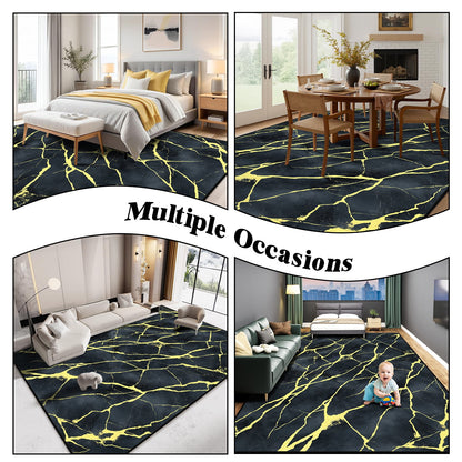 Bleum Cade Area Rugs for Living Room 3X5 Machine Washable Rugs Marble Swirl Abstract Rug Indoor Carpet, Soft Lightweight Non Slip Large Rug for Bedroom Dining Room