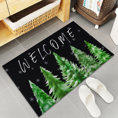 Bleum Cade Christmas Doormat Winter Holiday Outdoor Welcome Mat for Entrance,Non-slip Christmas Tree Door Mat with Rubber Backing,18" x 30"