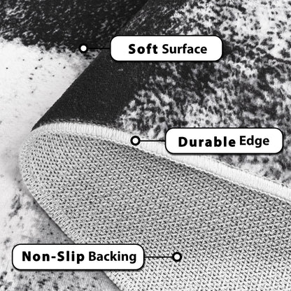 Bleum Cade Modern Abstract Area Rugs 6x9,Large Rugs for Living Room, Machine Washable Rug Indoor Rugs for Bedroom, Non-Slip Low-Pile Soft Carpet for Bedroom, Dining Room Office,Black