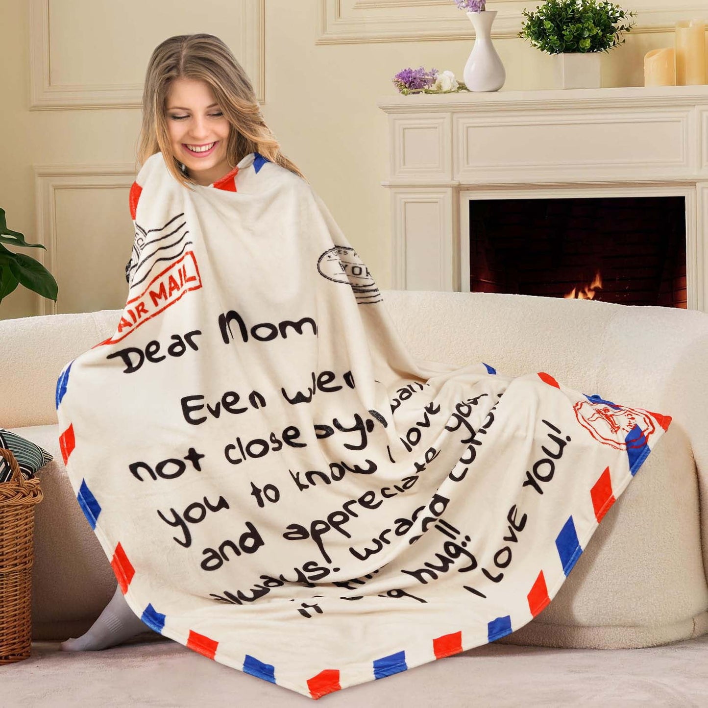 BLEUM CADE Gifts for Mom Birthday Mother's Day, Mom Blanket Gift from Daughter Son Soft Flannel Throw Blanket Presents for Mother 50" x 60"