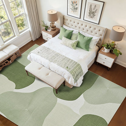 Bleum Cade 5'x7' Area Rugs for Living Room, Abstract Rug Ultra Soft Washable Rugs for Bedroom, Anti Slip Durable Stain Resistant Larg Carpet Home Decor for Dining Room,Green