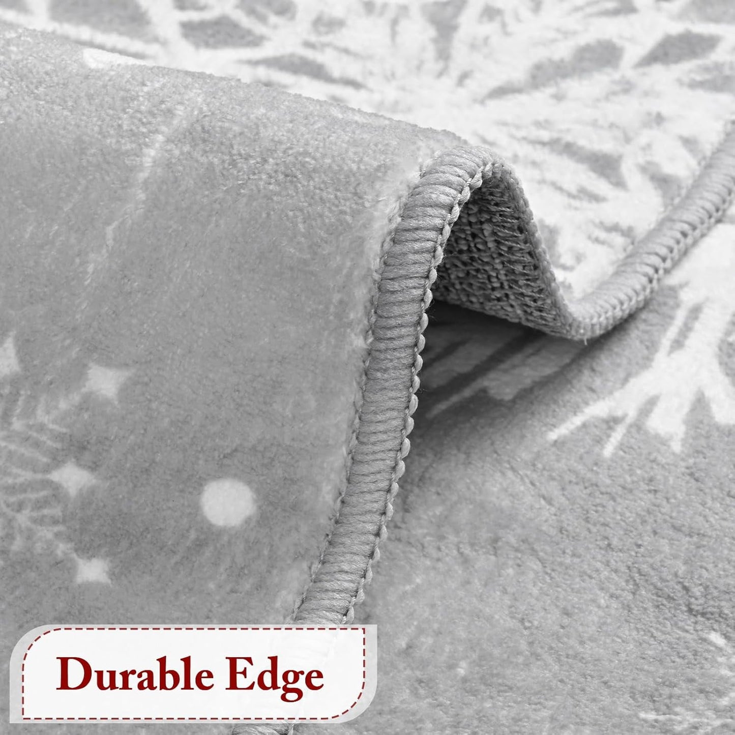 BLEUM CADE Christmas Snowflake Gray Area Mat，5x7 ft