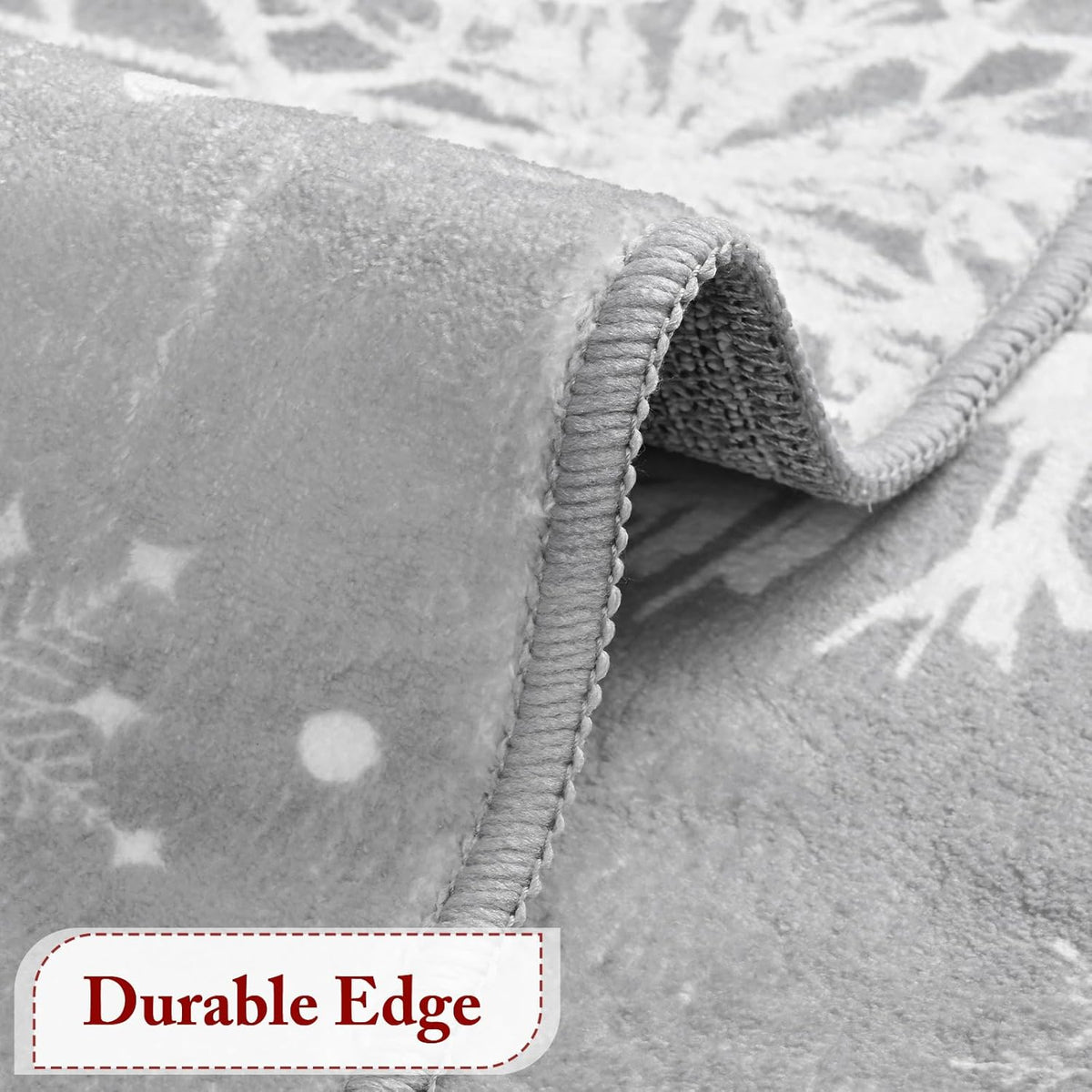 BLEUM CADE Christmas Snowflake 3x5 ft Area Rug,Non-slip Machine Washable Area Rug for Christmas Decorations Living Room Bedroom,Gray