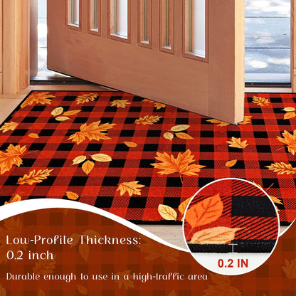 Bleum Cade 8'x10' Fall Area Rugs for Living Room, Washable Rugs Modern Rugs for Bedroom Dinning Room,Maple Leaf Rug Ultra Soft Non Slip Durable Large Carpet Home Decor