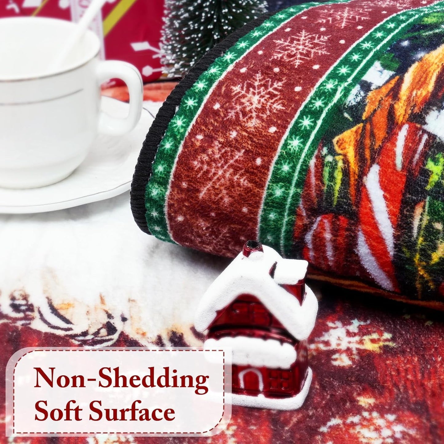 BLUEM CADE Santa Claus Christmas 5' x 7' Area Rug for Living Room Bedroom,Xmas Decor Machine Washable Rug Carpet with Non-slip Backing