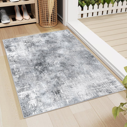 Bleum Cade 2x3 Doormat Area Rugs,Soft Washable Non Slip Bedroom Rug,Modern Abstract Grey Dinning Room Large Carpet