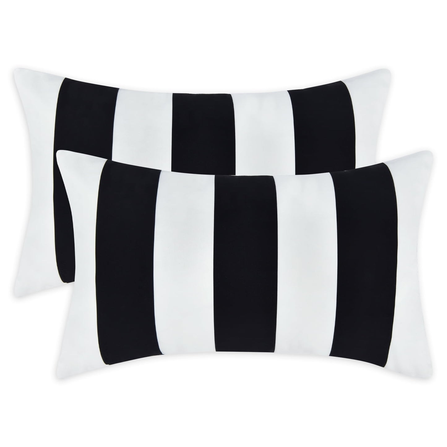 BLEUM CADE Black and White Throw Pillow Cases Set of 2, Outdoor pillows Striped Couch Cushion Cover, Farmhouse Decorative throw Pillow Covers for Home Decor,12"x20"