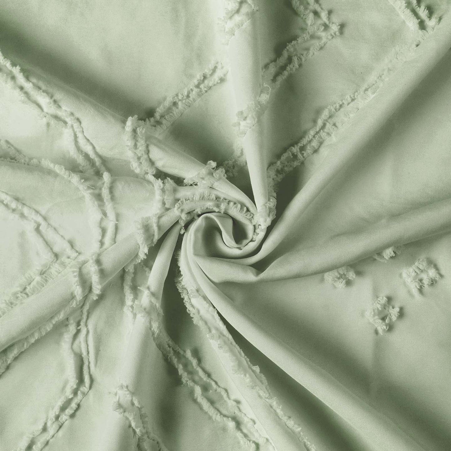 BLEUM CADE 3 Pieces Comforter Set King Size Soft Breathable Duvet Cover Set,Tufted Geometric Bed Comforter Cover Set,Green