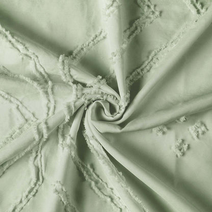 BLEUM CADE 3 Pieces Comforter Set King Size Soft Breathable Duvet Cover Set,Tufted Geometric Bed Comforter Cover Set,Green