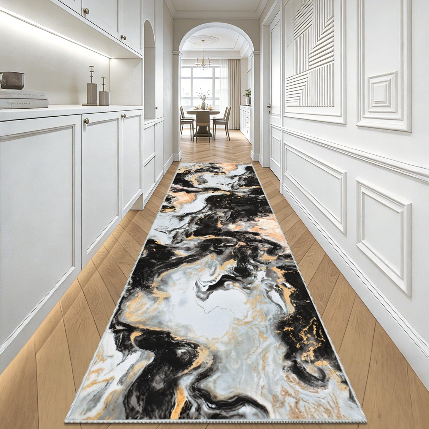 Bleum Cade 2x7 Runner Rug for Hallways Kitchen Modern Abstract Washable Runner Rug Soft Non Slip Marble Indoor Carpet Runner for Laundry Entryway Bedroom Bathroom