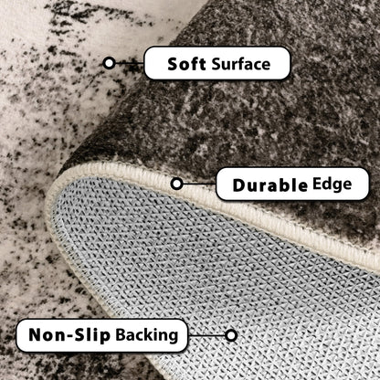 Bleum Cade 6x9 Abstract Area Rugs for Living Room, Modern Washable Rugs Non Slip Dining Room Rug, Soft Low Pile Bedroom Rug, Stain Resistant Indoor Rugs Carpet,Brown