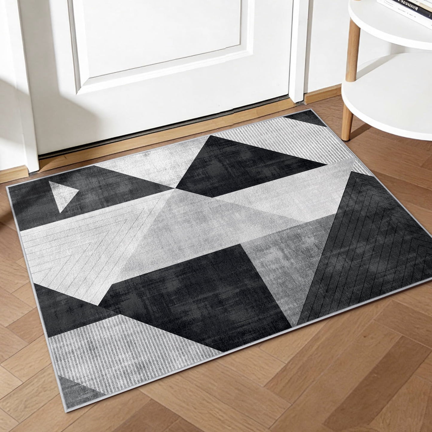 Bleum Cade Area Rugs 2x3,Modern Geometry Non Slip Washable Entryway Rug, Door Mat Outdoor Indoor,Soft Faux Wool Low Pile Welcome Mat for Entrance,Christmas Decorations