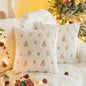 BLEUM CADE 2 Pack Christmas Throw Pillow Covers 18 x 18 inches Chenille Green Xmas Tree Pillowcases for Sofa Couch