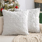 BLEUM CADE Christmas Throw Pillow Covers Set of 2,Teddy Fleece Xmas Red Soft Fleece Pillowcase with Christmas Elk Pattern,18 x 18 inches