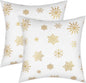 BLEUM CADE Christmas Throw Pillow Covers 18 x 18 inch Snowflakes Xmas Tree Buffalo Plaid Pillow Covers Set of 2,Winter Holiday Decorative Pillow Cases