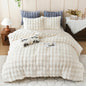 BLEUM CADE Fluffy Comforter Set Queen Size,Faux Fur Luxury Fuzzy Bedding Sets Gray,Shaggy Plush Duvet Cover Set with 2 Pillowcases