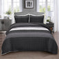 BLEUM CADE 3 Piece Twin Quilt Set with 1 Pillow Shams,Purple Gray Lightweight Bedspread for All-Season,Handblock Striped Reversible Quilt Coverlet for Twin Bed