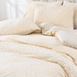 BLEUM CADE 3 Pieces Comforter Set King Size Soft Breathable Duvet Cover Set,Tufted Geometric Bed Comforter Cover Set,Beige