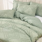 BLEUM CADE 3 Pieces Comforter Set King Size Soft Breathable Duvet Cover Set,Tufted Geometric Bed Comforter Cover Set,Gray